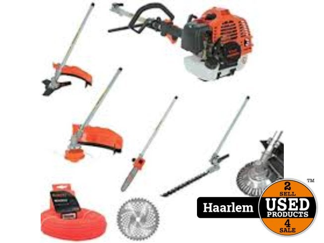 Chester - Benzine bosmaaier 52 CM3 - 3 messen + dubbele draa, Tuin en Terras, Grasmaaiers, Flex Ltd., Zo goed als nieuw, https://flex.com/contact-us