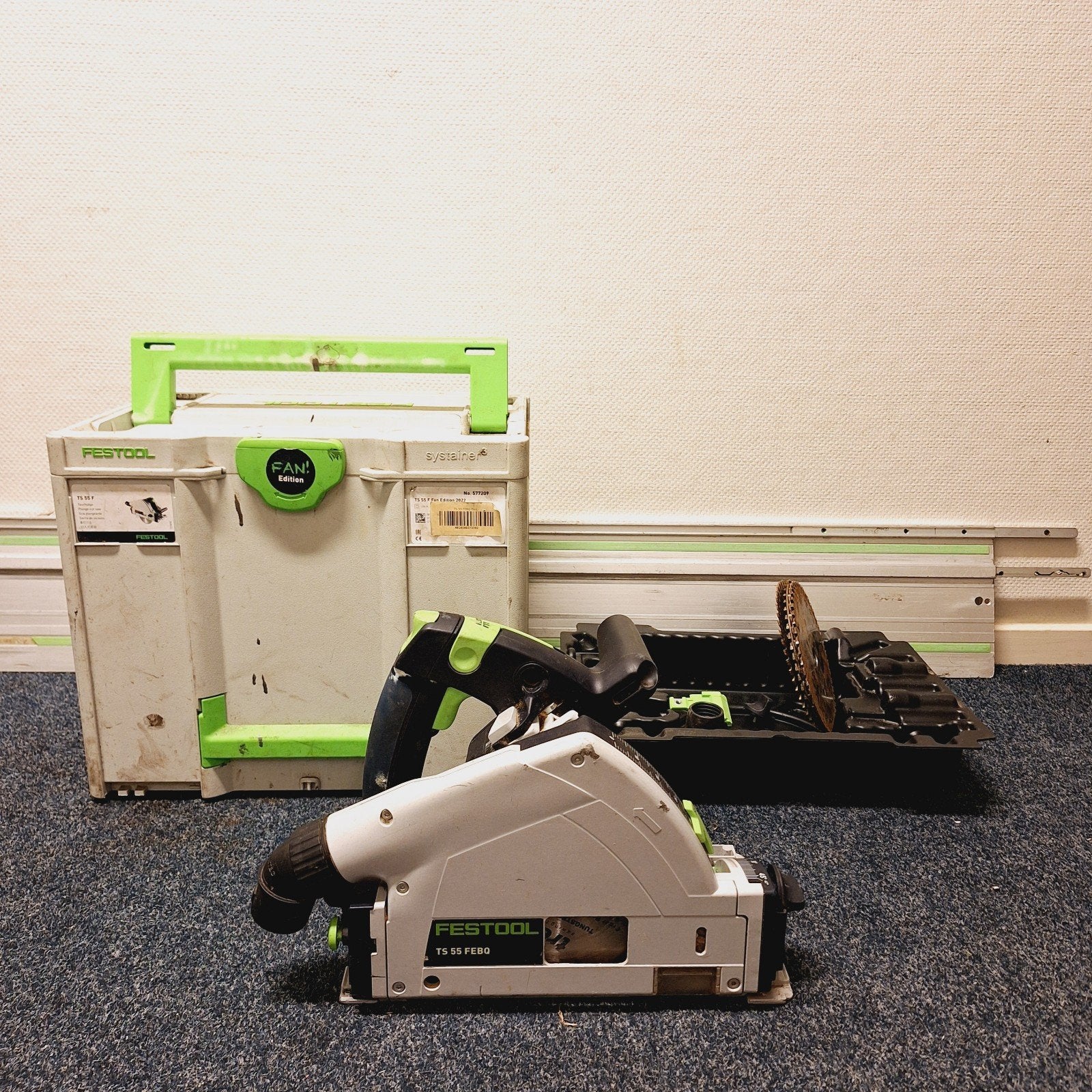 Festool TS 55 FEBQ - Invalzaag + Geleiderail & Accessoires, Gebruikt, ., Ophalen of Verzenden, .