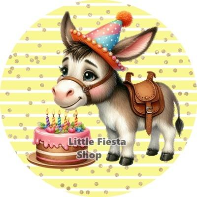 L2223 ouwel ezeltje 20x4,7cm eetbare cupcake rondjes, Ophalen of Verzenden, Nieuw, Cupcakes, Versiering