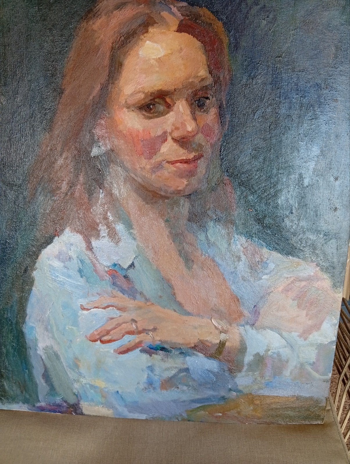 Olieverf Portret van een Vrouw - Realistisch, Antiek en Kunst, Ophalen of Verzenden