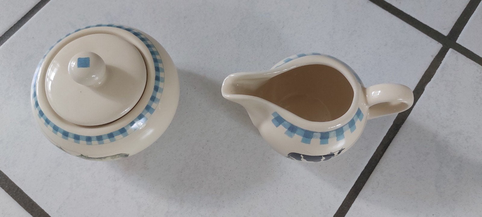 Melkkannetje en suikerpot boerderij dieren, Huis en Inrichting, Ophalen of Verzenden, Aardewerk, Overige stijlen, Overige typen