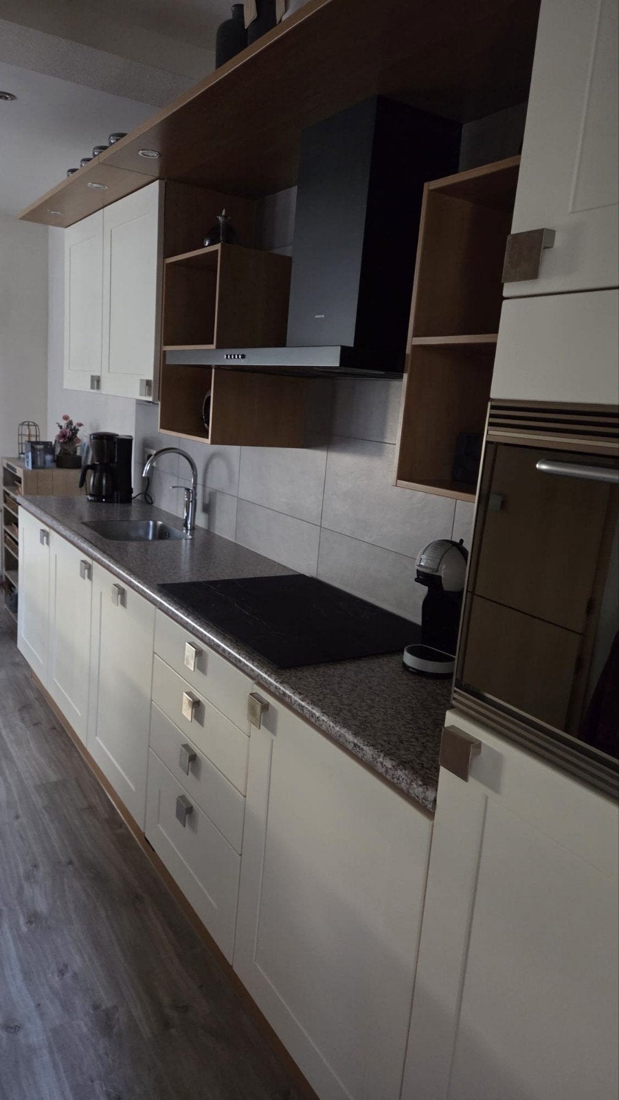 Nette Keller keuken 360cm crème met houten accenten, Ophalen, Gebruikt, Wit