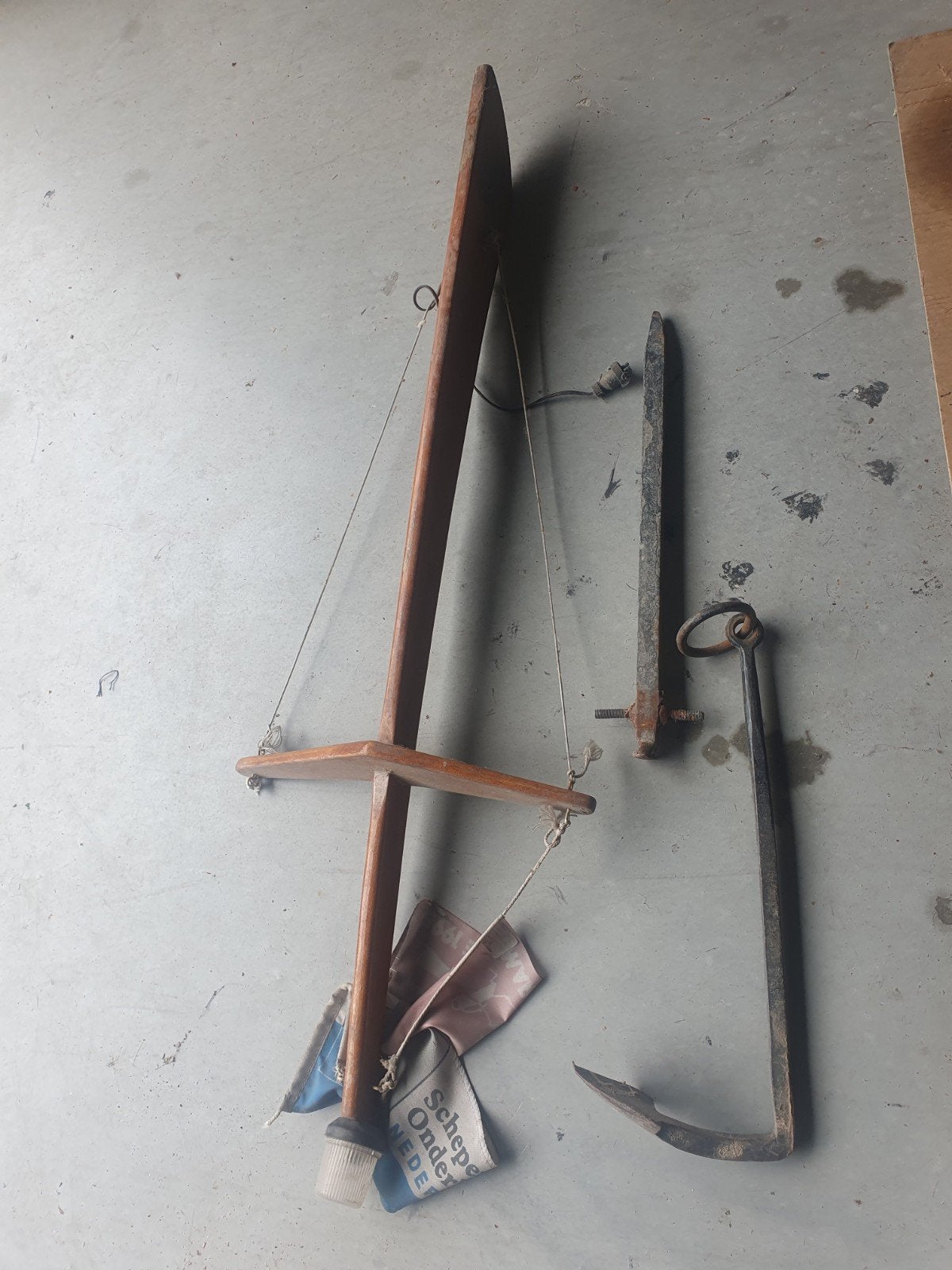 Mast, anker en spit voor kleine boot, Ophalen of Verzenden, Ankeren en Afmeren, Zeilboot of Motorboot
