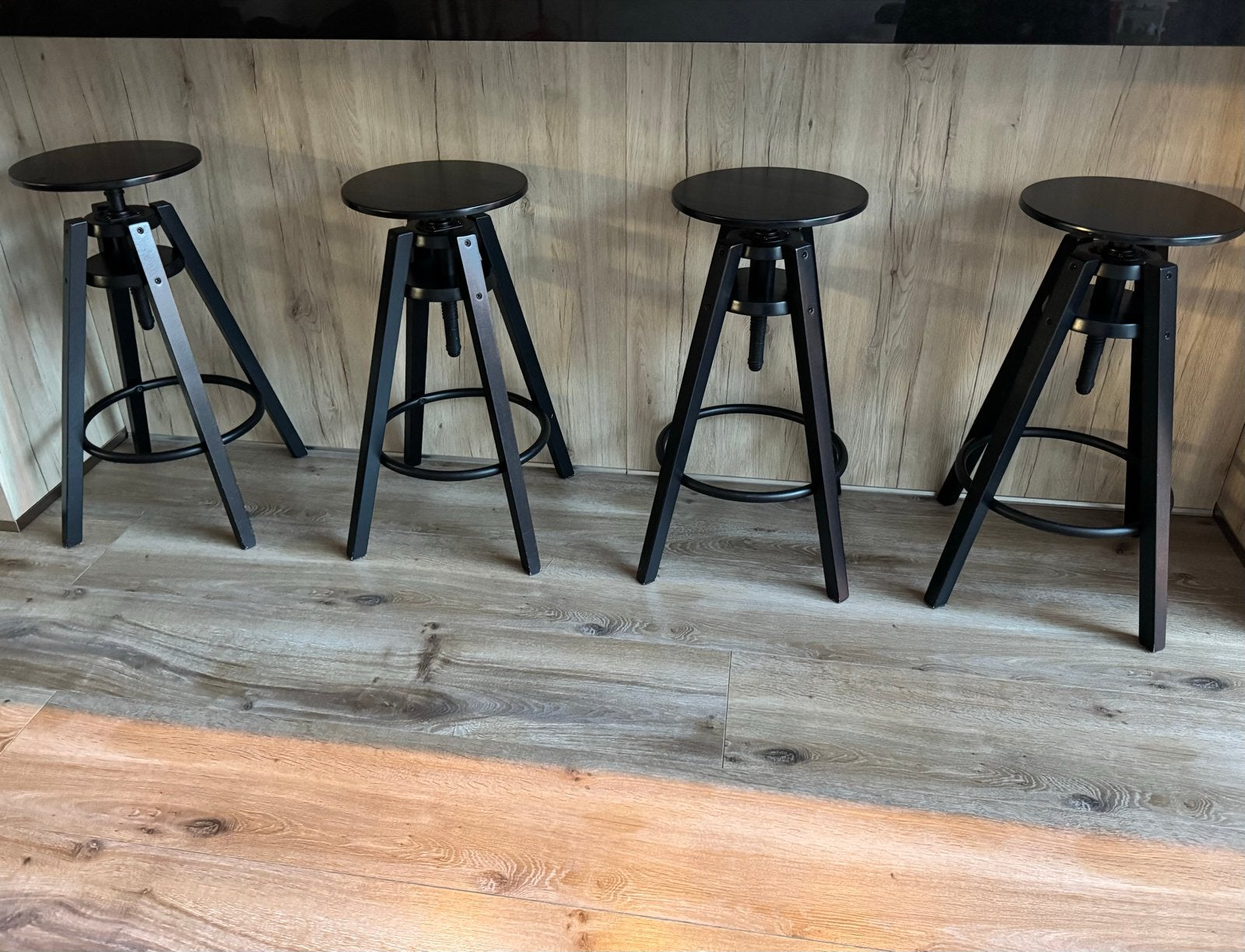 IKEA Dalfred krukken (4 stuks) - Zwart, in hoogte verstelbaa, Huis en Inrichting, Ophalen, In hoogte verstelbaar, Gebruikt, Hout