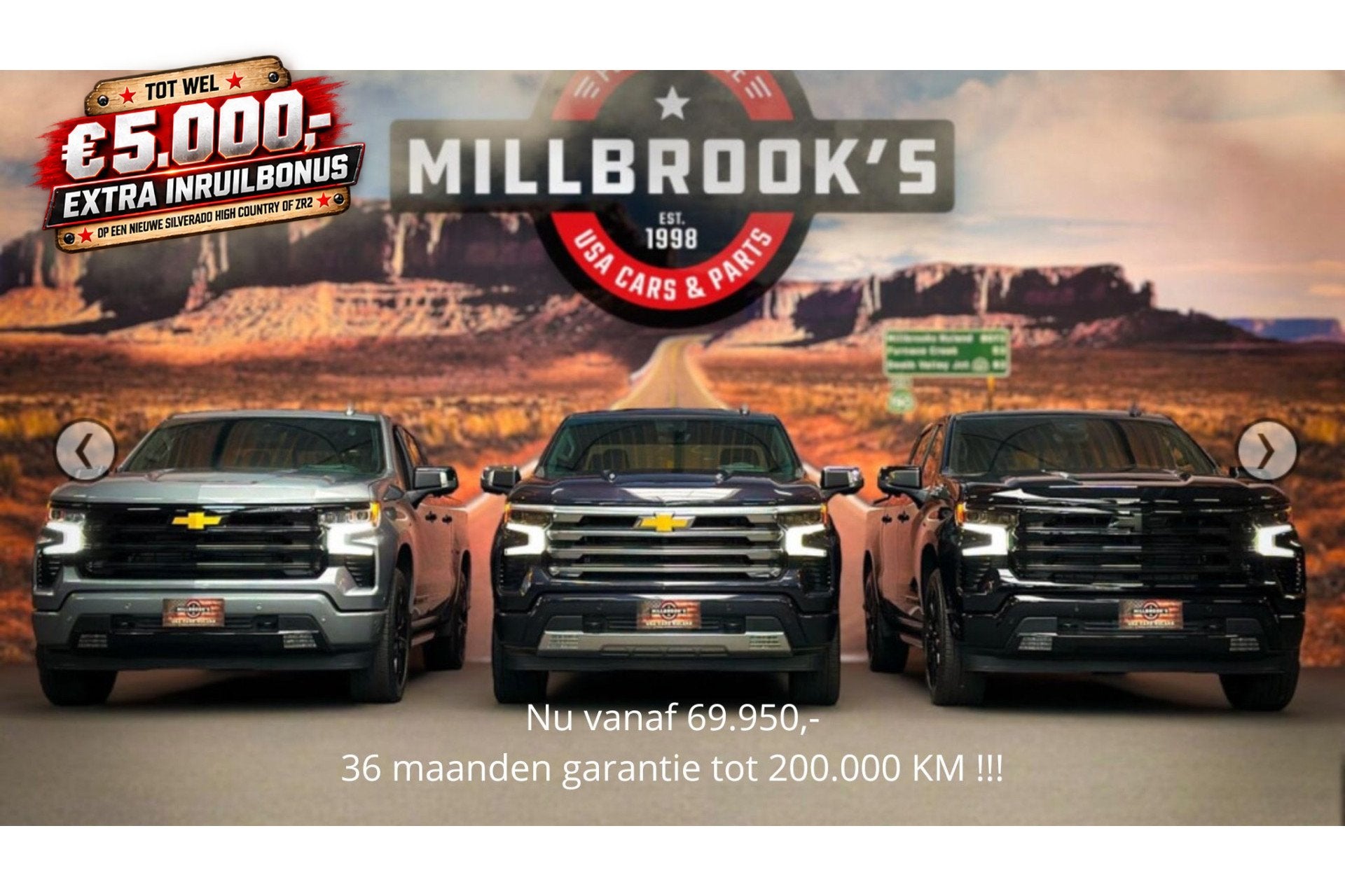 Chevrolet Silverado High Country 6.2 V8 420 PK uit voorraad, Auto's, Automaat, 8 cilinders, 4 stoelen, Xenon verlichting