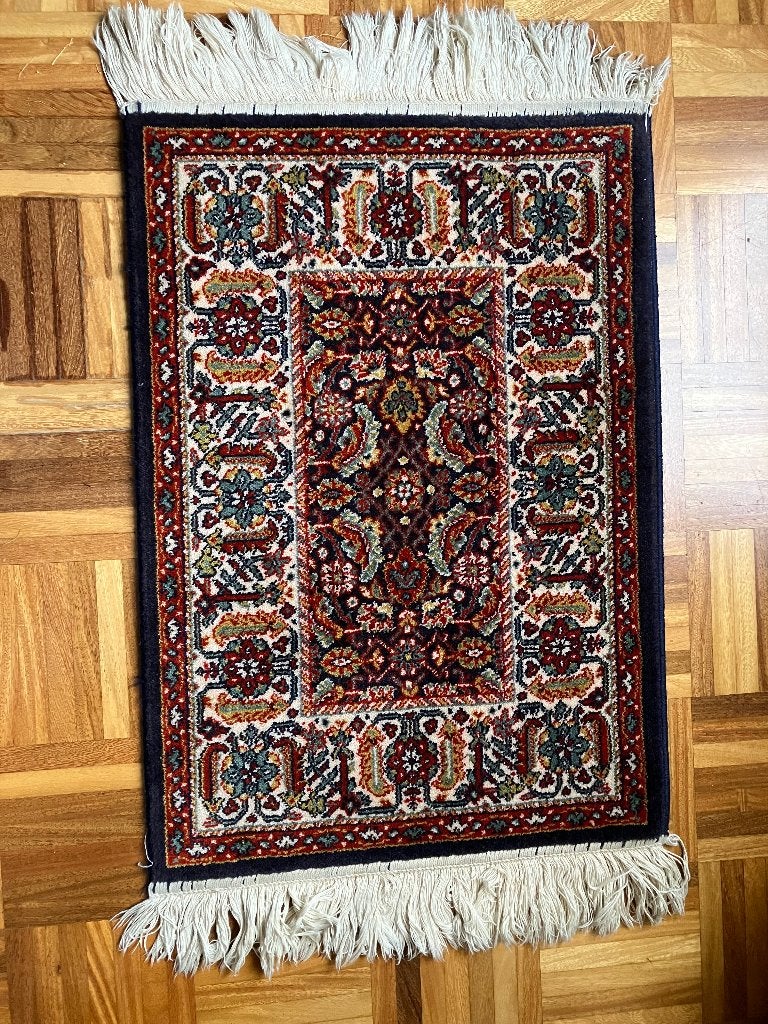 Perzisch tapijt, Minder dan 50 cm, Gebruikt, 50 tot 100 cm, Blauw