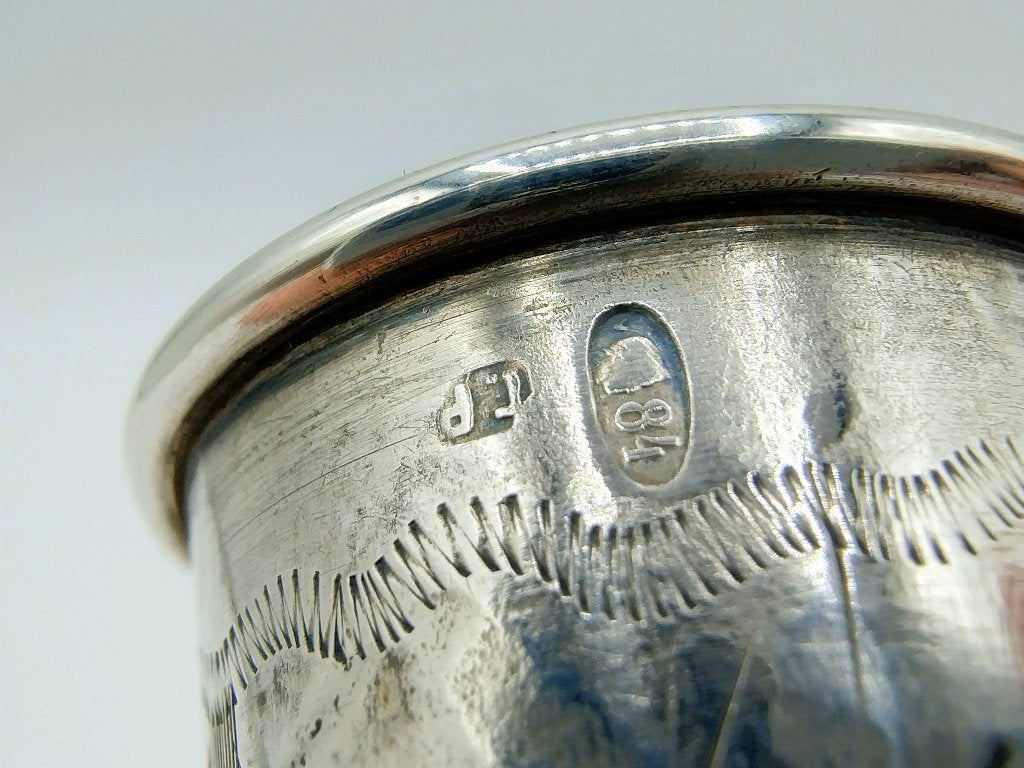 Zilveren kiddush cup, G. Ravkin, Berdichev, ca. 1900, Verzenden, Zilver