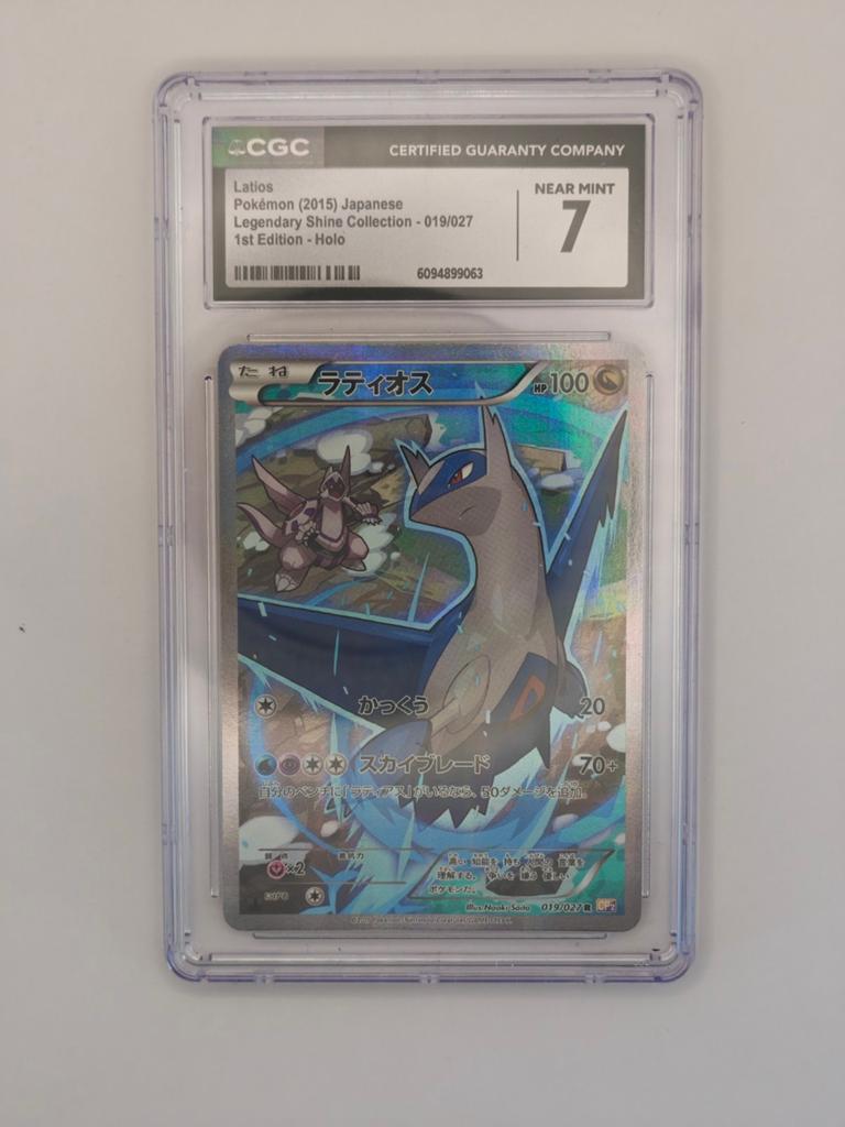Latios Pokémon Kaart (2015) Japans CGC 7 Near Mint, Ophalen of Verzenden, Zo goed als nieuw, Losse kaart, Foil