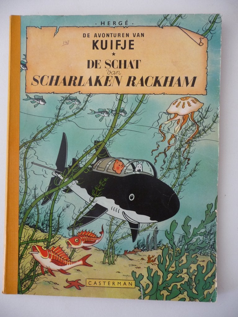 Stripboek KUIFJE - DE SCHAT VAN SCHARLAKEN RACKHAM - 1966, Boeken, Eén stripboek, Ophalen of Verzenden, Gelezen