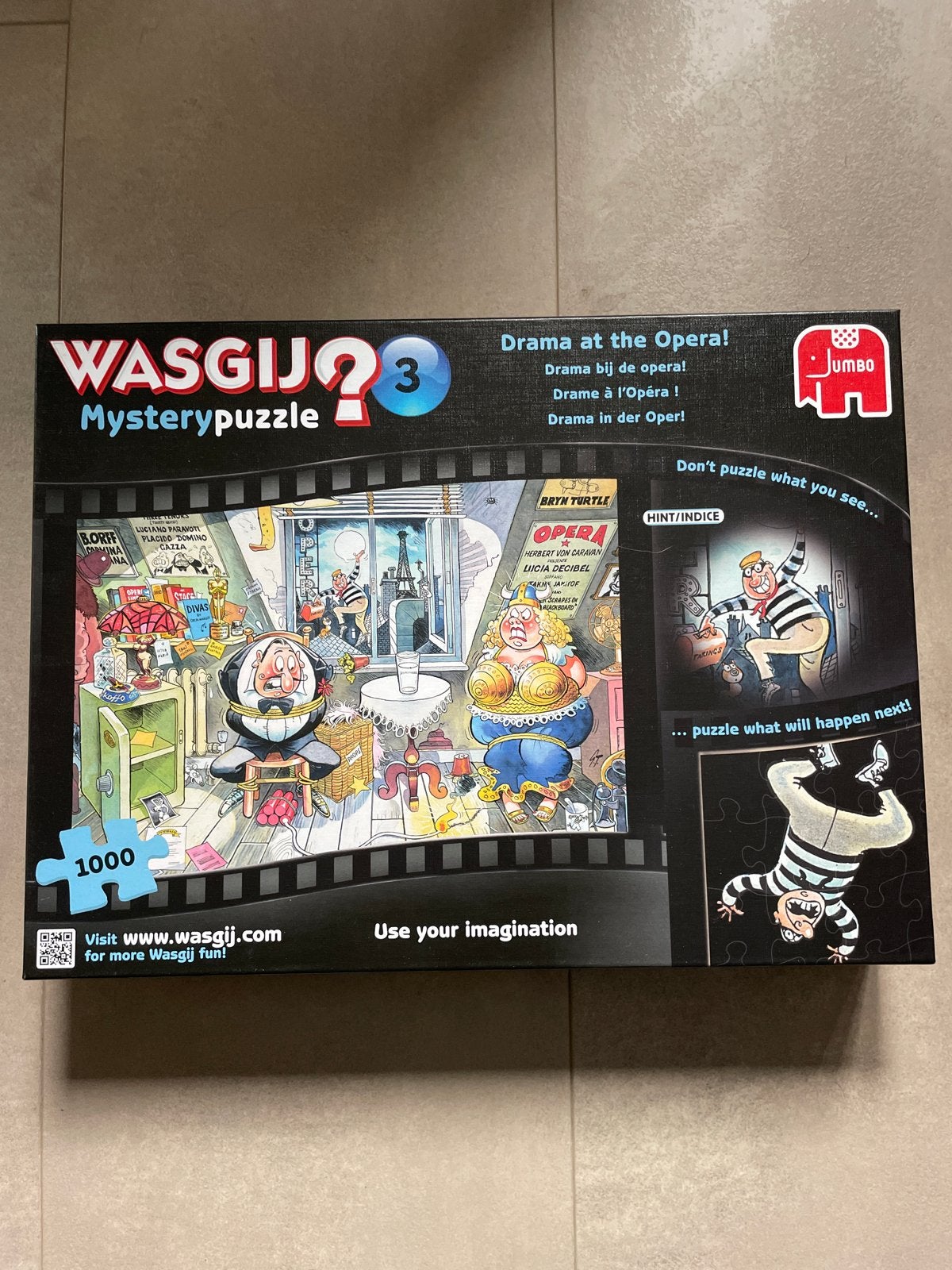 Wasgij Mystery Puzzel 3: Drama bij de Opera! 1000 stukjes, Hobby en Vrije tijd, Denksport en Puzzels, Ophalen of Verzenden, 500 t/m 1500 stukjes