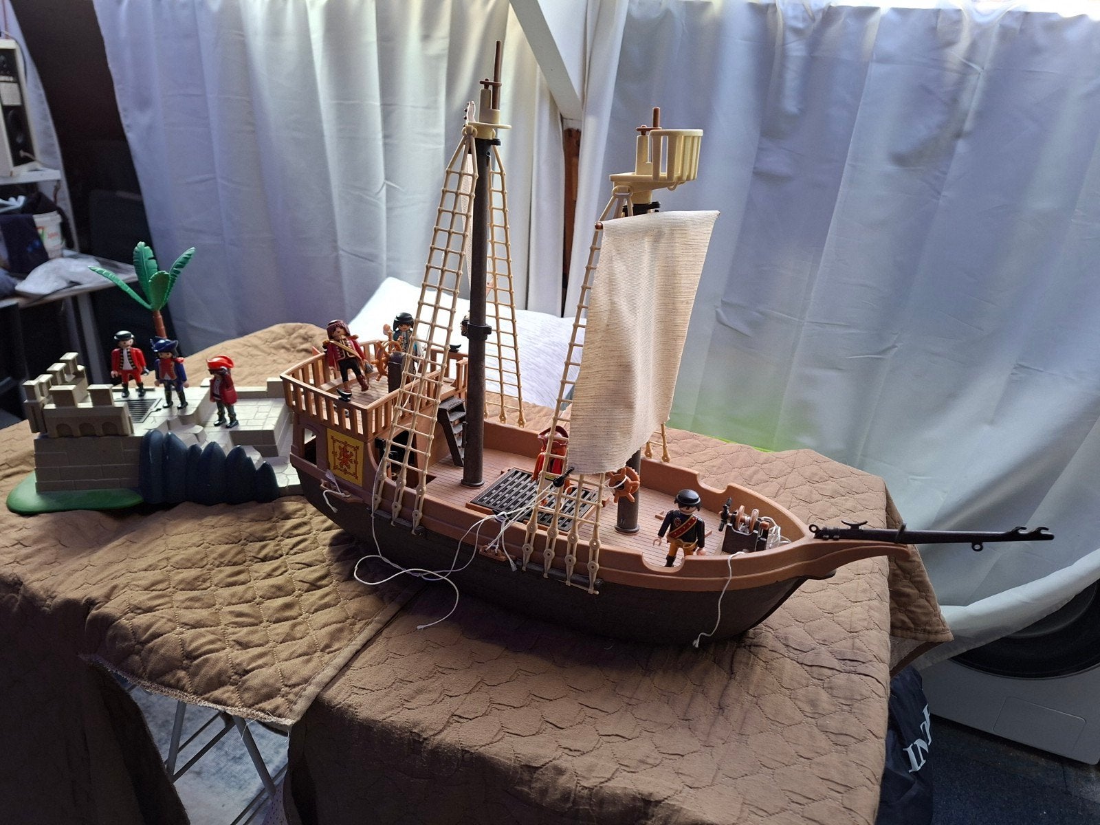 Playmobil Piratenschip met Fort en Piratenfiguren, Ophalen, Gebruikt, Jongen of Meisje
