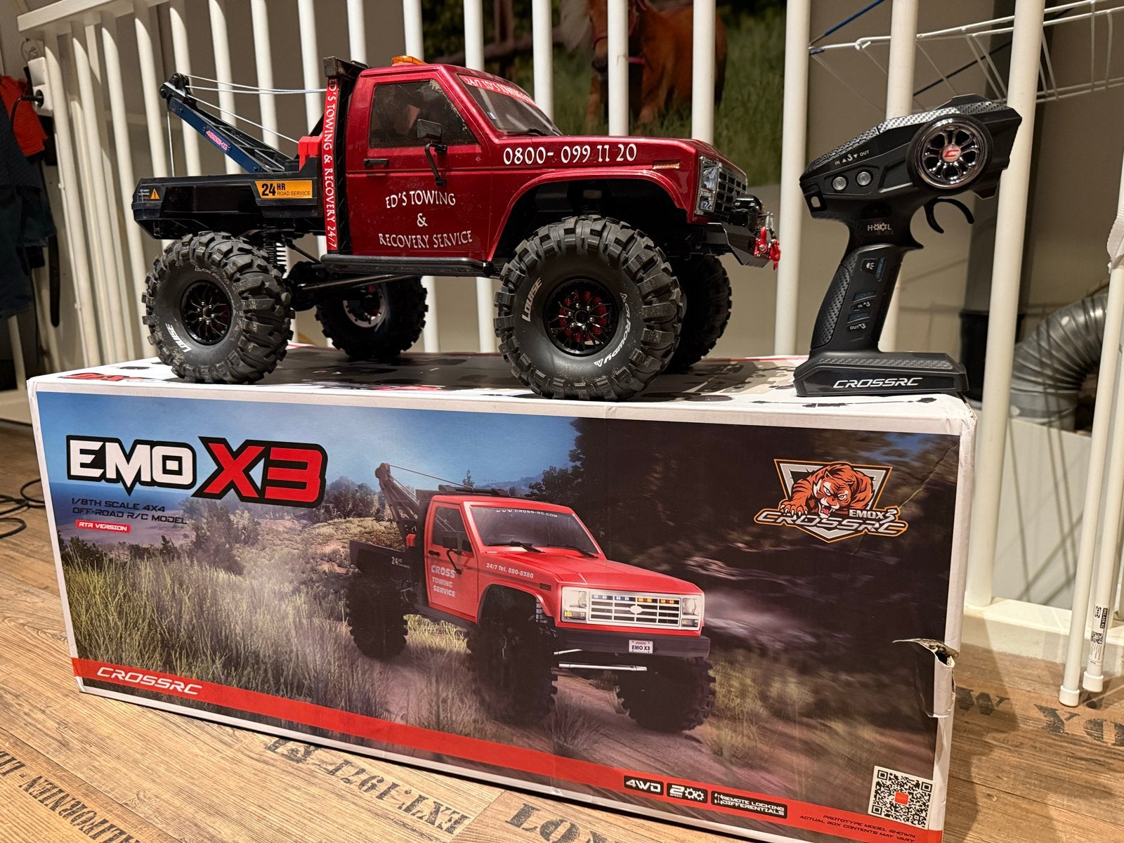 Cross RC EMO X3 1:8 RC Sleepwagen - Zo goed als nieuw, Elektro, Auto offroad, Ophalen of Verzenden, Zo goed als nieuw