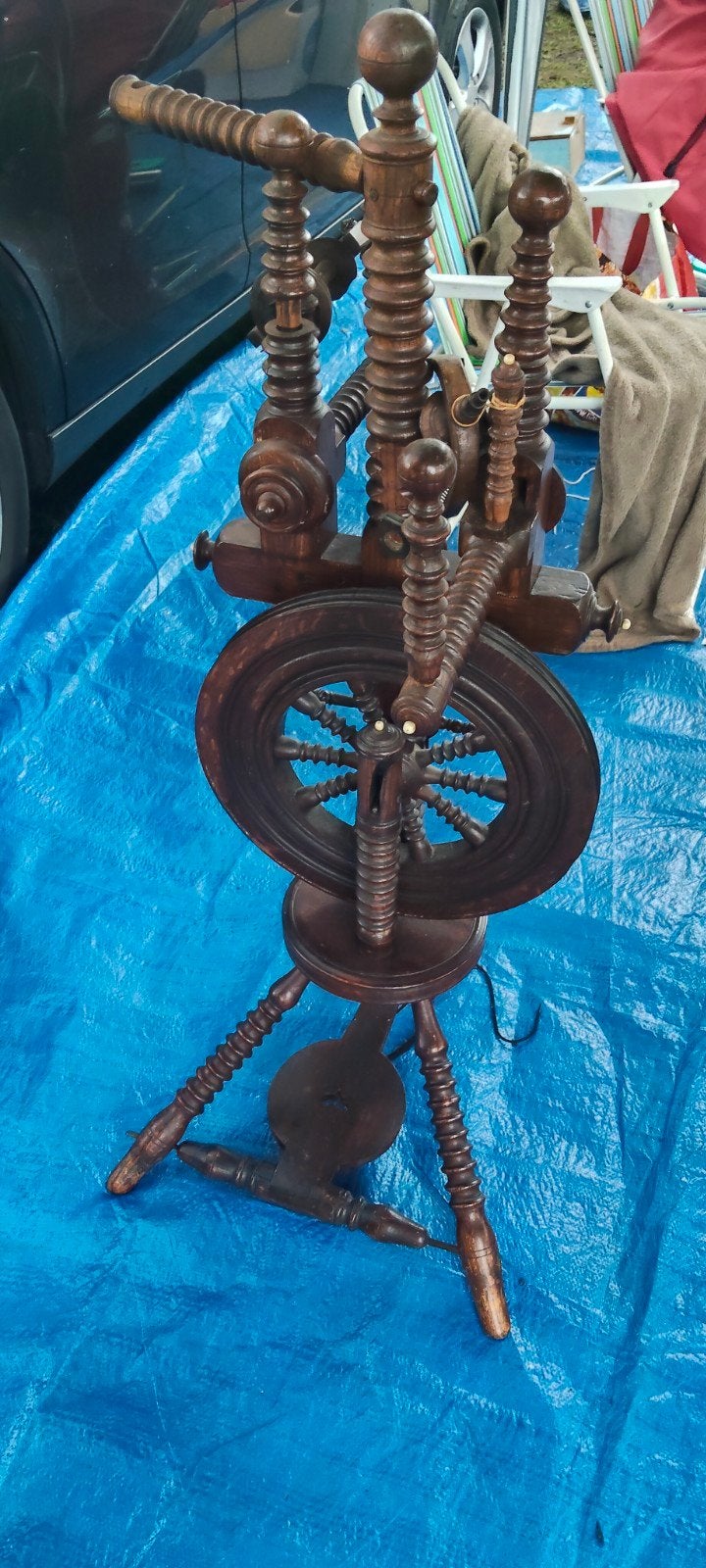 Antiek spinnewiel, Ophalen, Gebruikt, Spinnewiel