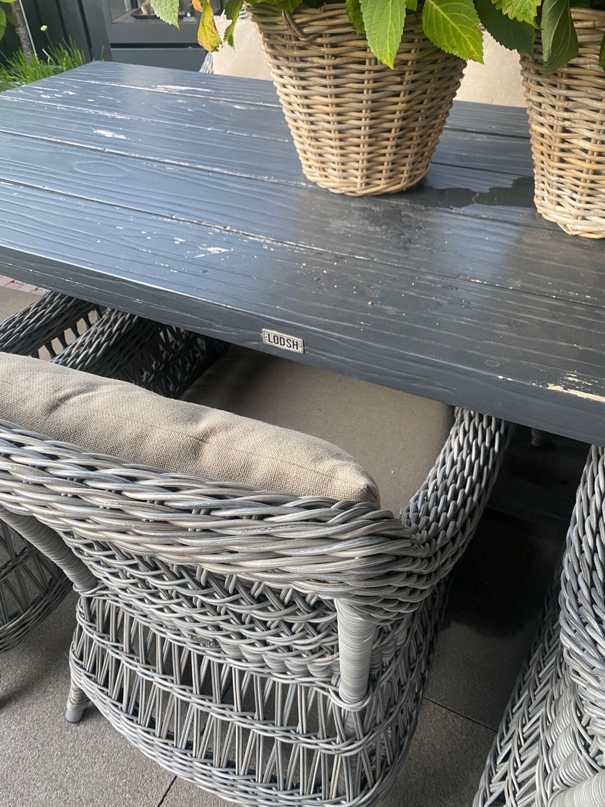 Grote stevige tuintafel (Lodsh), Ophalen, Gebruikt, Rechthoekig, Hout