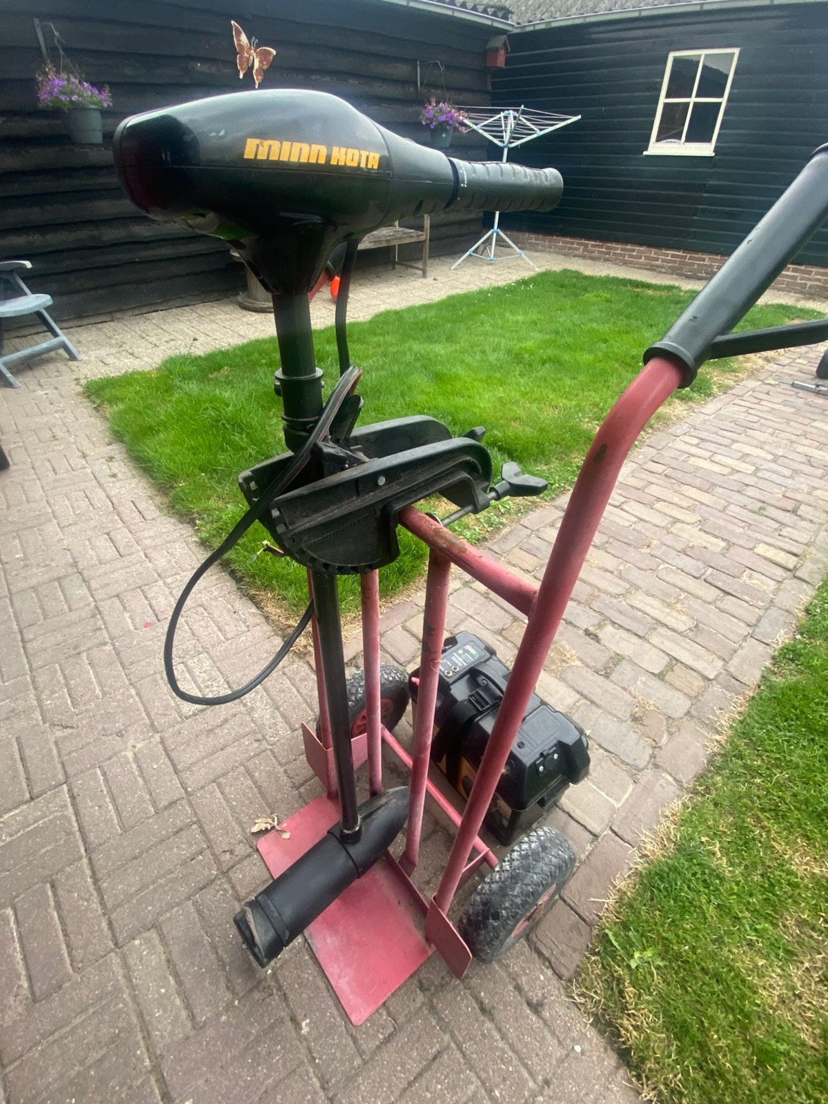 Elektromotor trolmotor Minn kota endura c2 55 lb en accubak, Ophalen, Gebruikt, Overige typen