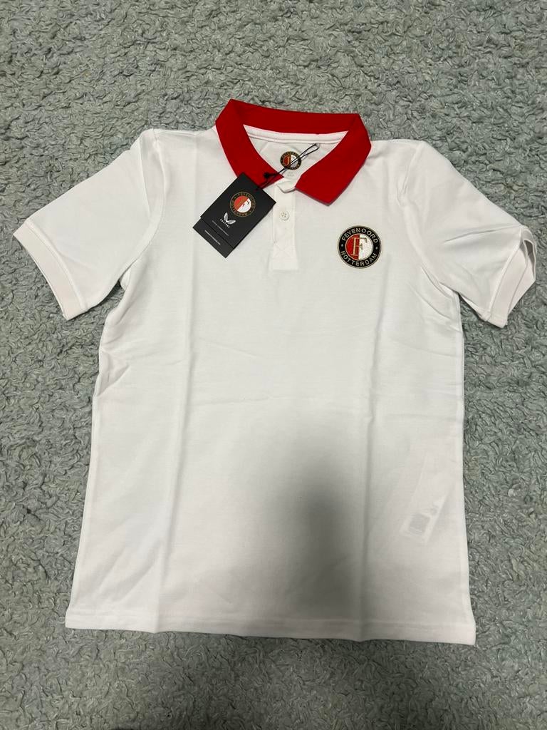 NIEUW, mooie witte polo met rode boorden/kraag van Feyenoord, Ophalen of Verzenden, Nieuw, Jongen of Meisje, Shirt of Longsleeve