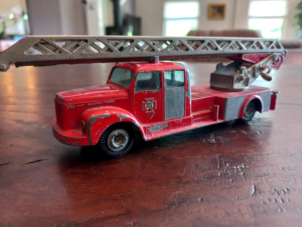 Tekno Scania-Vabis Brandweerwagen Ladderwagen 445., Antiek en Kunst, Antiek | Speelgoed, Ophalen of Verzenden