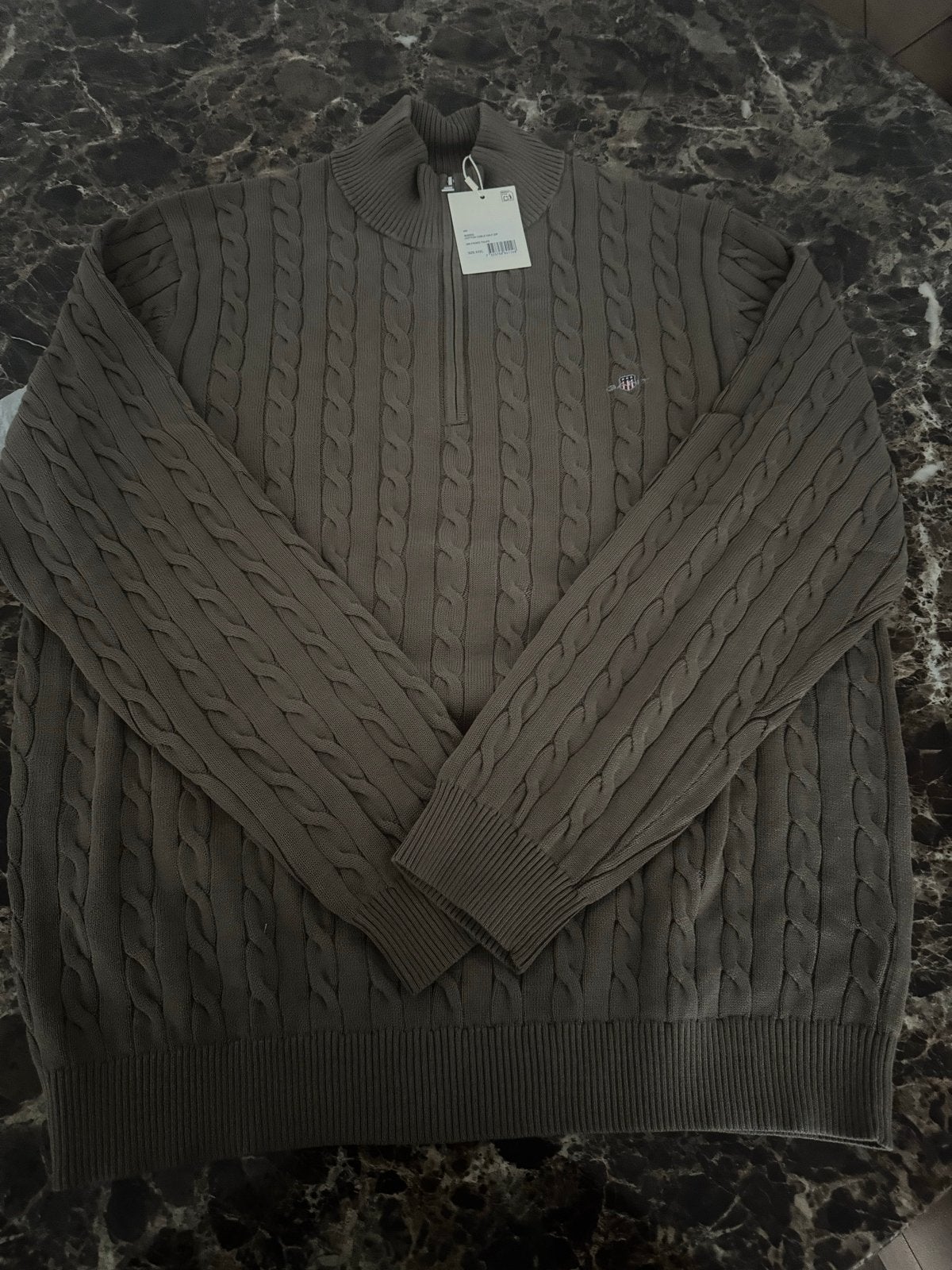 Gant XXXL 1/4 Zip Kabeltrui - Nieuw met label, Ophalen of Verzenden, Nieuw, Overige maten, Bruin