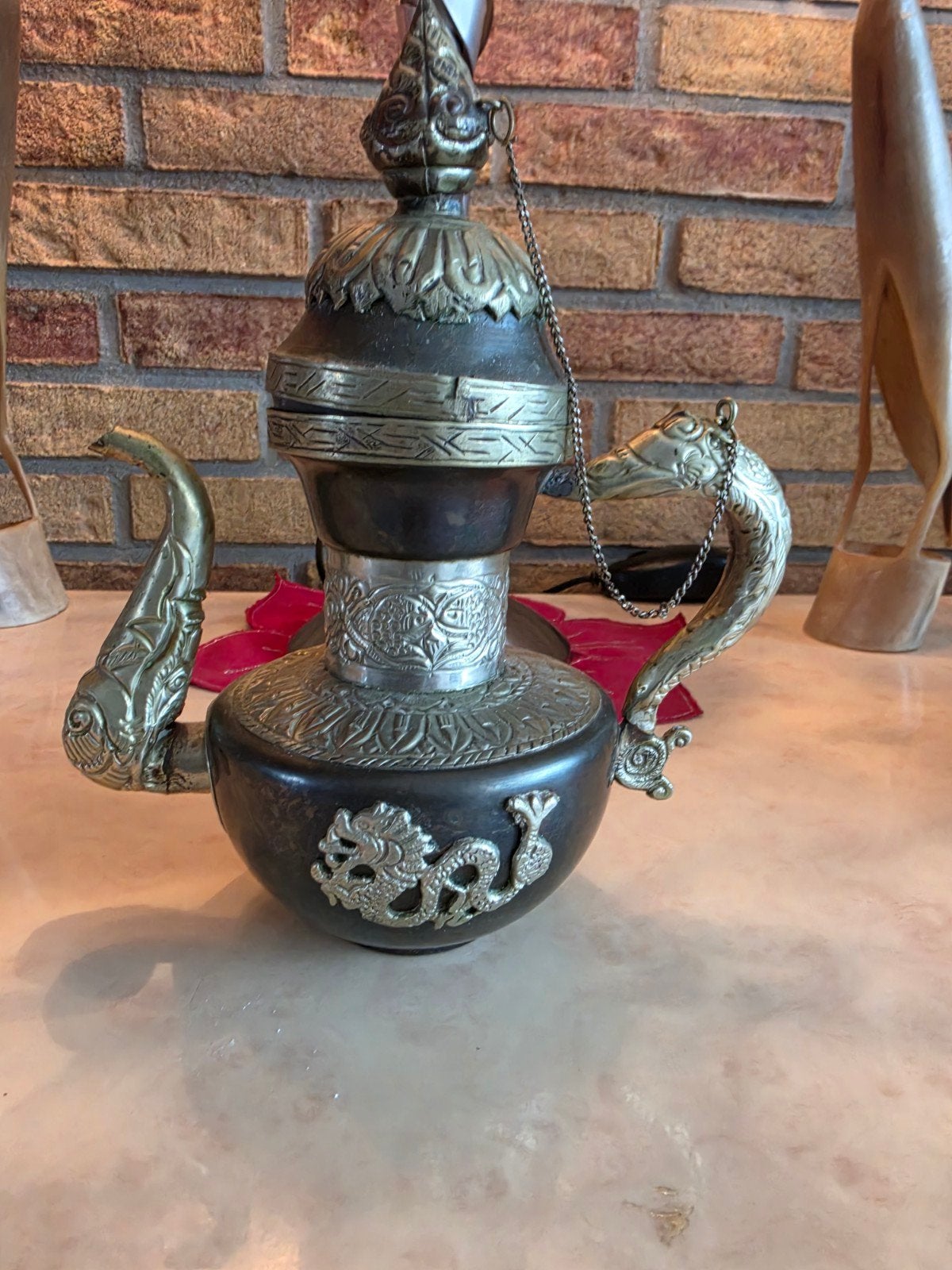 Tibitiaanse ceremonie theepot met koper en mogelijk zilver, Ophalen of Verzenden