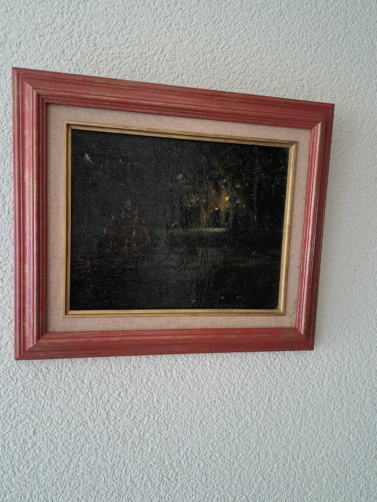 OLIEVERFSCHILDERIJ A SIBENS HUIS BIJ NACHT, Ophalen of Verzenden