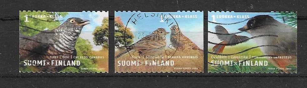Finland Michel 1632-1634 gestempeld VOGELS, Ophalen of Verzenden, Finland, Gestempeld