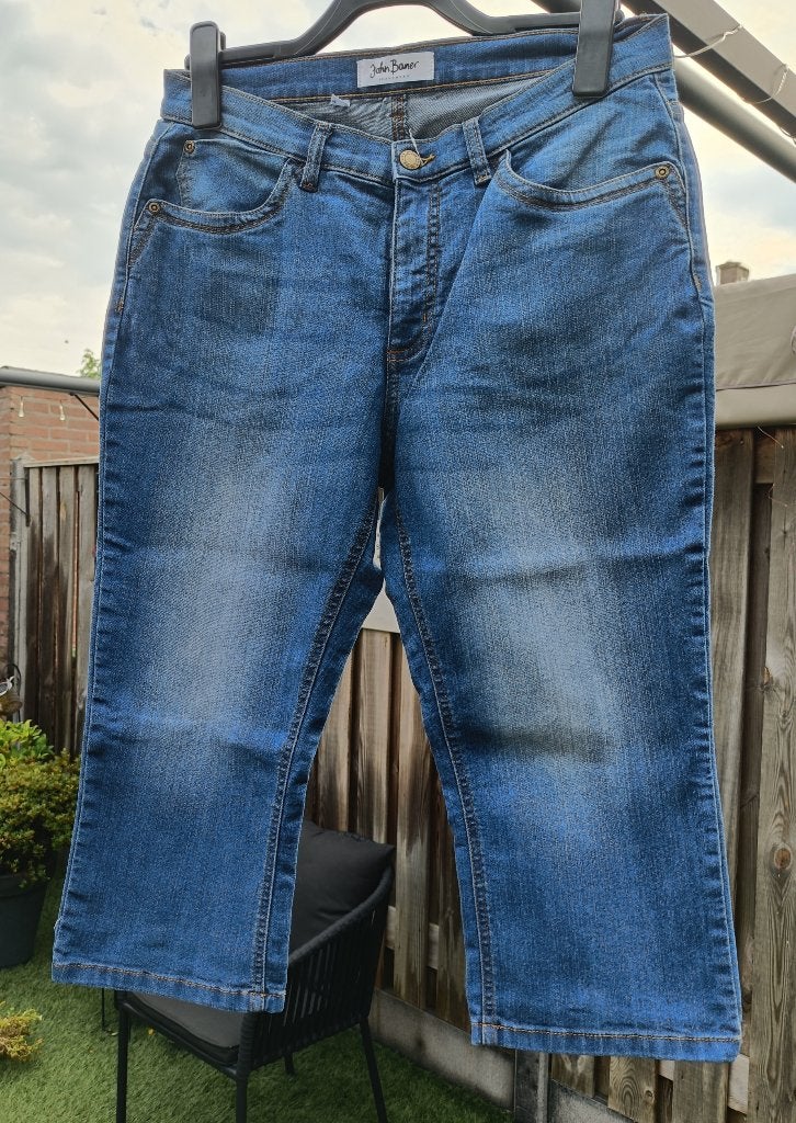 spijkerbroek driekwart maat 42 dames, Blauw, John Baner, Overige jeansmaten, Ophalen of Verzenden