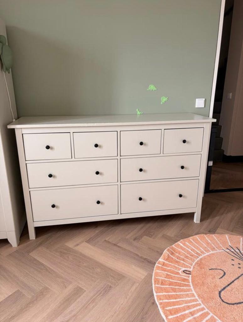 Mint groen Ikea Hemnes commode + Smagora kledingkast, Ophalen, 100 tot 150 cm, 5 laden of meer, Zo goed als nieuw