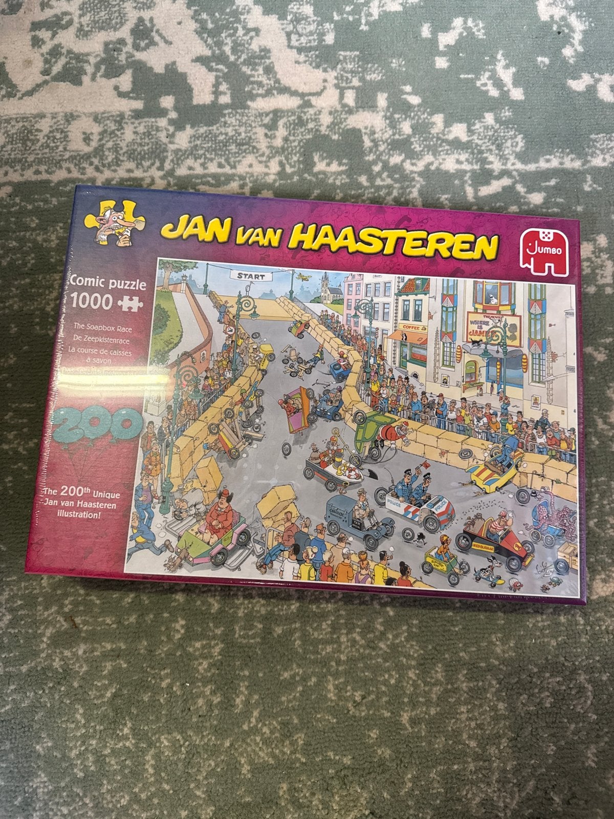 Jan van Haasteren Comic Puzzel - Zeepkistenrace 1000 stukjes, Hobby en Vrije tijd, Ophalen of Verzenden, 500 t/m 1500 stukjes