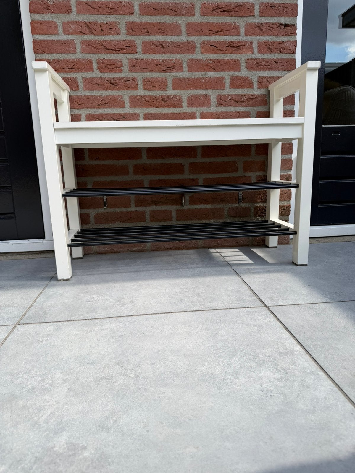 HEMNES IKEA schoenenrek en bankje WIT, Hout, Gebruikt, Ophalen of Verzenden, Landelijk