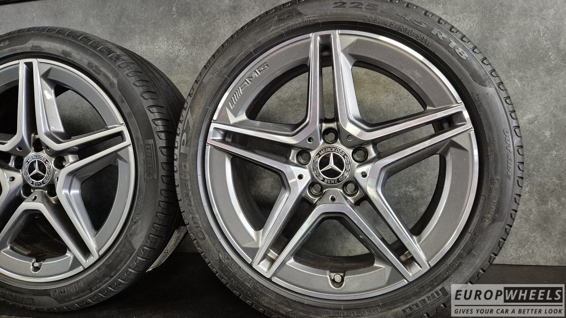 Mercedes AMG 18 inch velgen DEMO zomerbanden W177 A B CLA, Auto-onderdelen, Banden en Velgen, 18 inch, Gebruikt, -, -