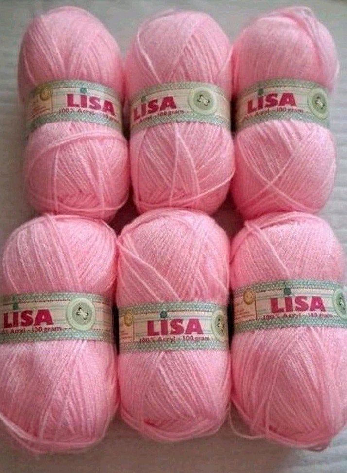 6 bollen Lisa roze acrylgaren - 100% acryl, Ophalen of Verzenden, Zo goed als nieuw, Breien of Haken, Wol of Garen