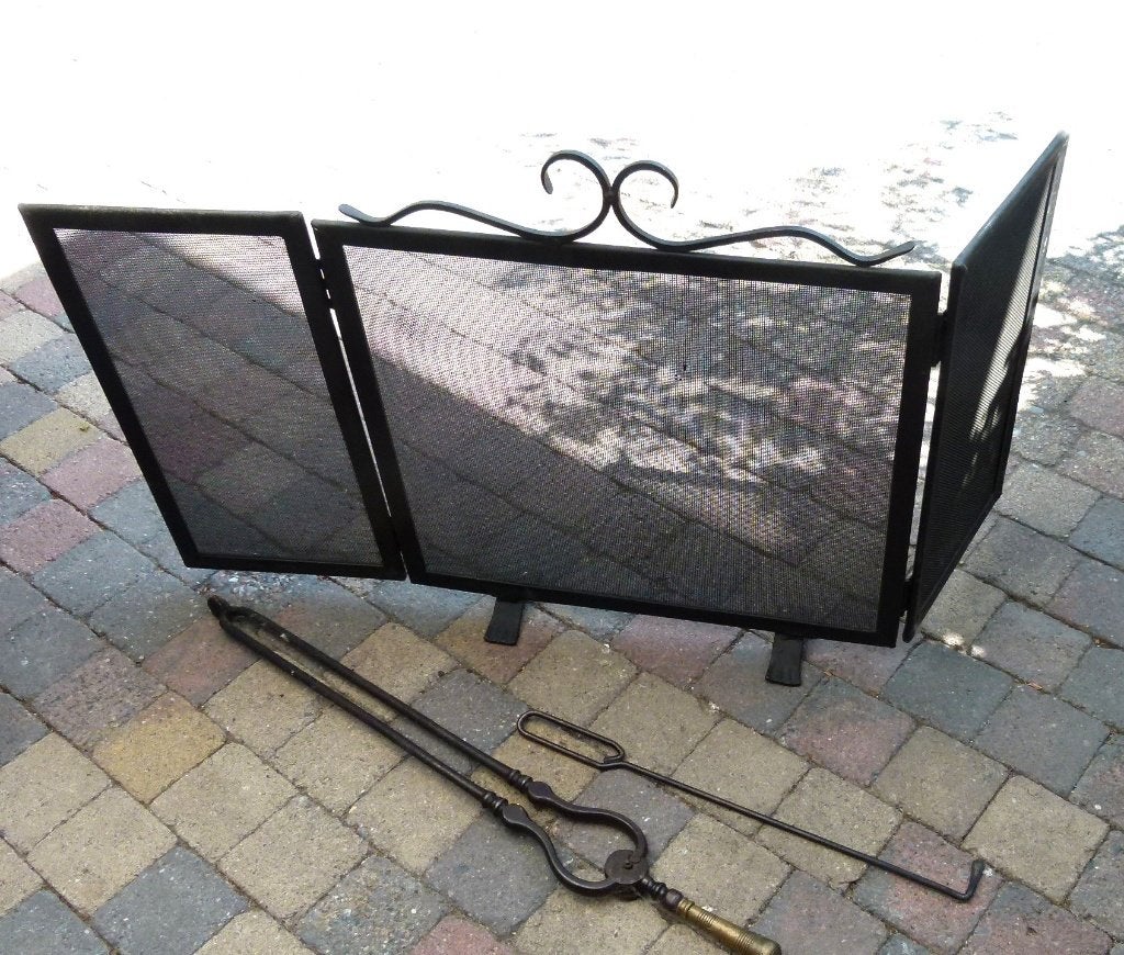 haardscherm 90x55, Huis en Inrichting, Ophalen, Zo goed als nieuw, Inzethaard, Houthaard