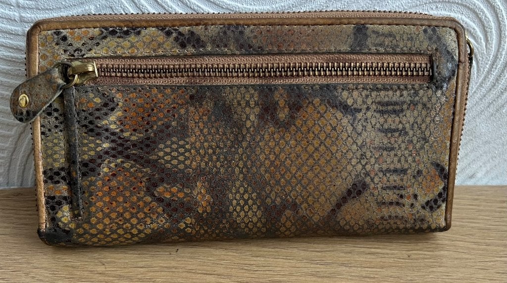 DD Exclusive. Leren croco portomonnee., Ophalen of Verzenden, Zo goed als nieuw, Bruin, Leer