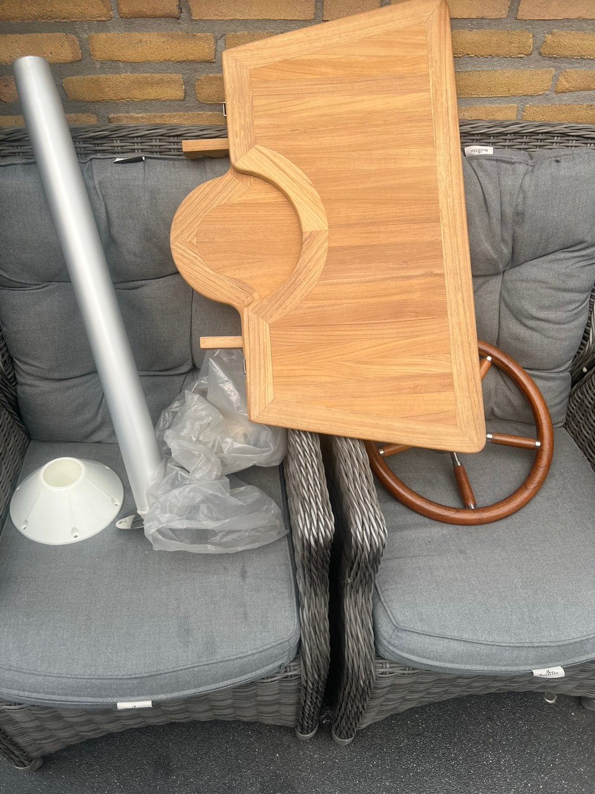 sloep tafel met stuur en poot zeer exclusief 379€, Watersport en Boten, Ophalen of Verzenden, Nieuw