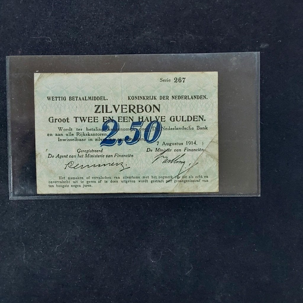 2.5 gulden zilverbon, 1914, Postzegels en Munten, Bankbiljetten | Nederland, Ophalen of Verzenden, 2½ gulden, Los biljet