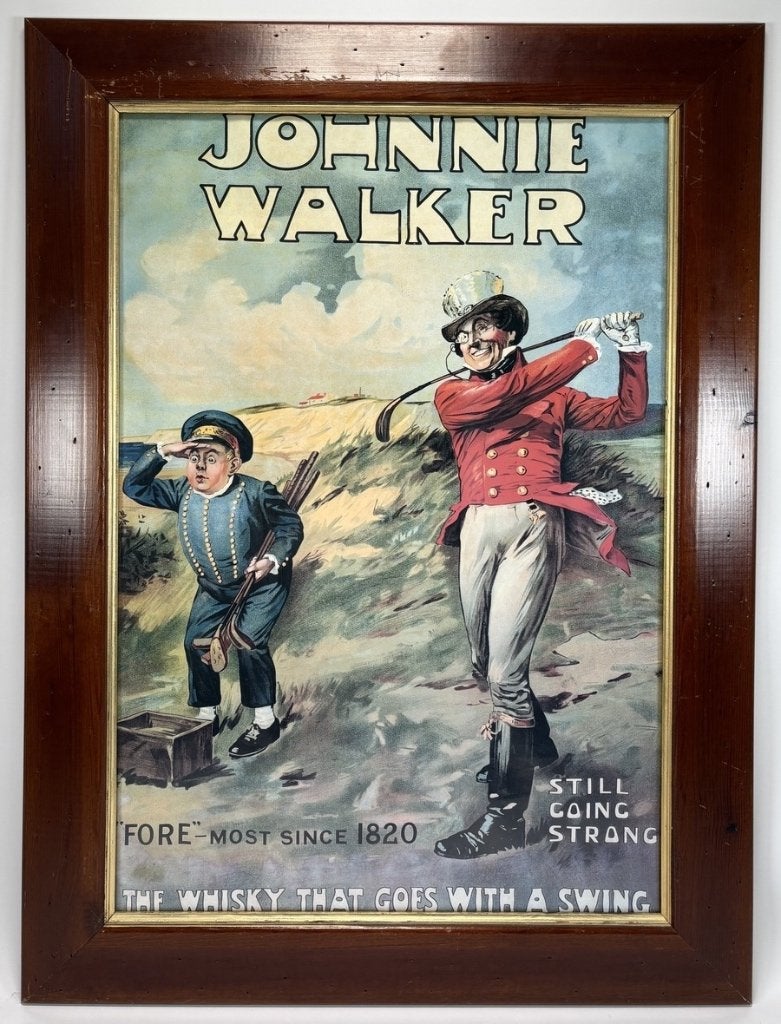 933. Poster Johnnie Walker–The Whisky that Goes with a Swing, Ophalen of Verzenden