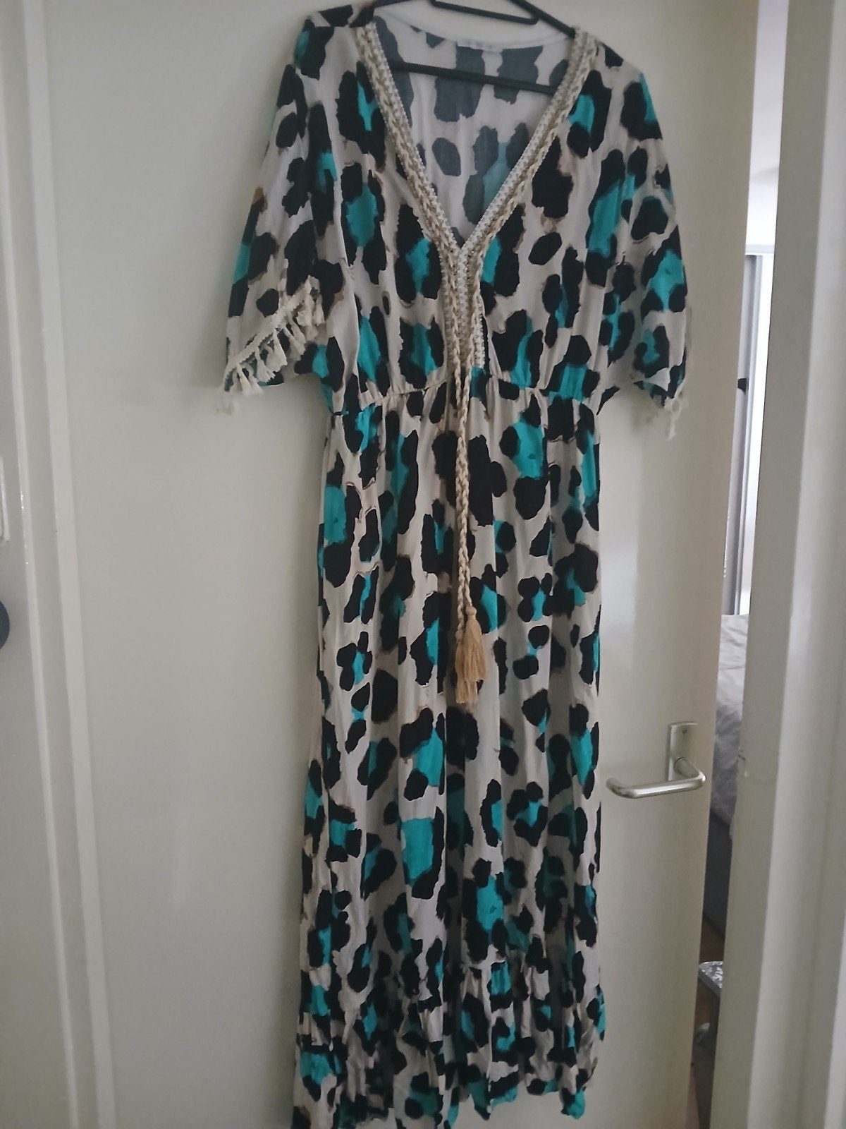 zomerjurk, Kleding | Dames, Jurken, Blauw, Maat 42/44 (L), Ophalen of Verzenden, Zo goed als nieuw