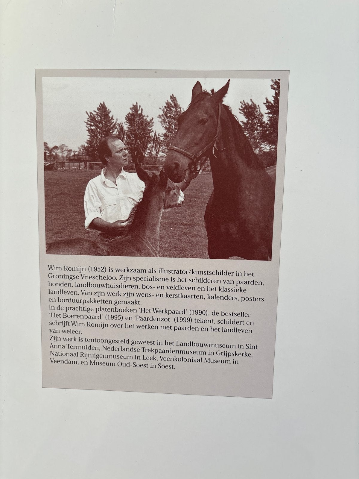 Wim Romijn Paarden en Landleven Prenten Collectie, Antiek en Kunst, Kunst | Schilderijen | Klassiek, Realistisch, Dieren, Ophalen of Verzenden