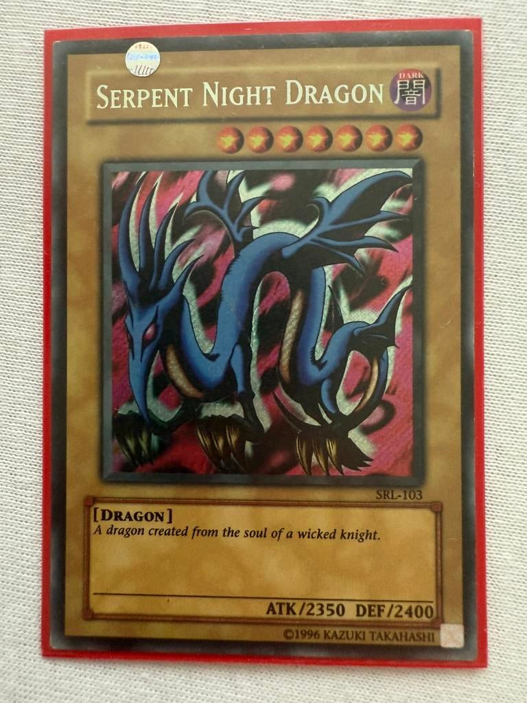 Serpent Night Dragon yugioh Secret Rare, Verzenden, Zo goed als nieuw, Losse kaart, Foil