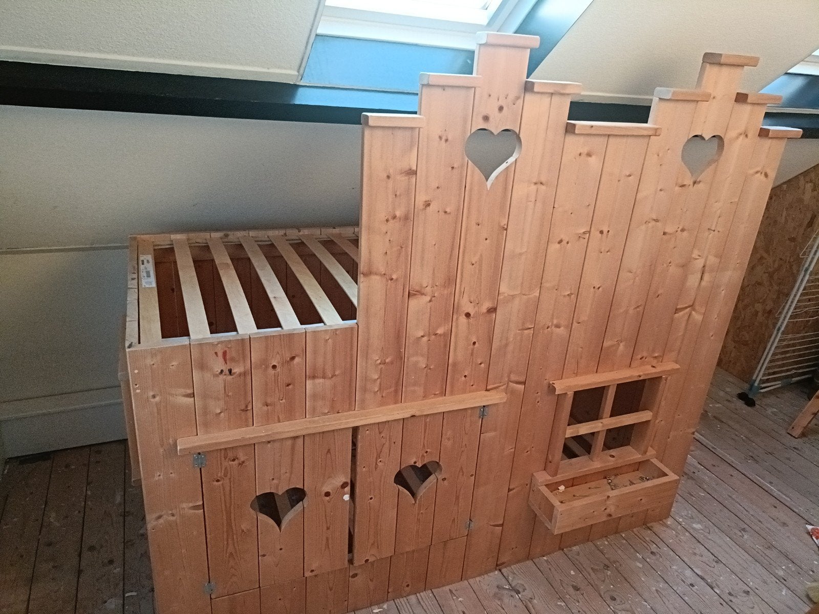 Hoogslaper/Stapelbed met speelplek, Ophalen of Verzenden, Eenpersoons, 90 cm, Hoogslaper
