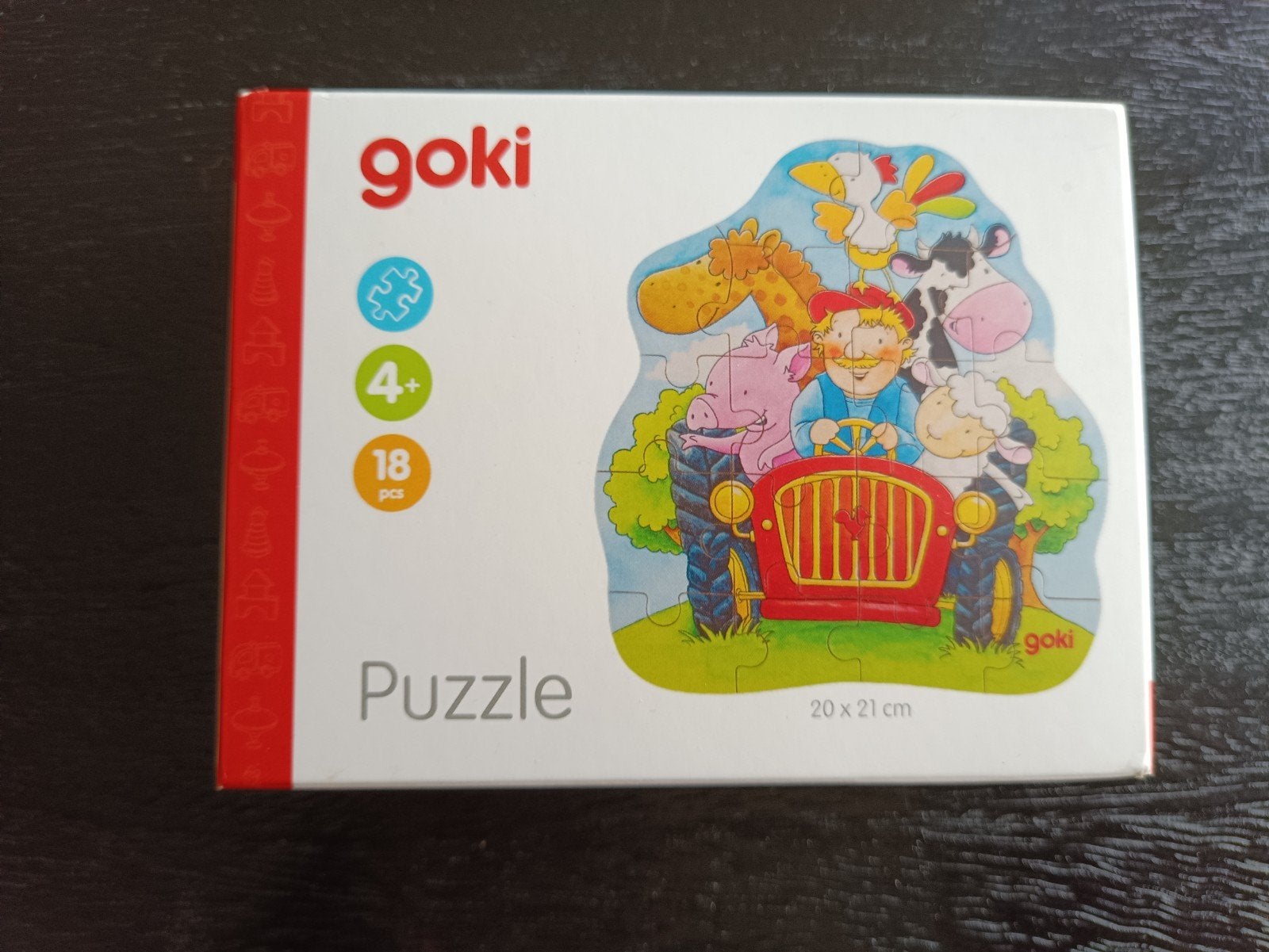 Goki Boerderij Puzzel 18 Stukjes, 10 tot 50 stukjes, Nieuw, Ophalen of Verzenden, Van hout