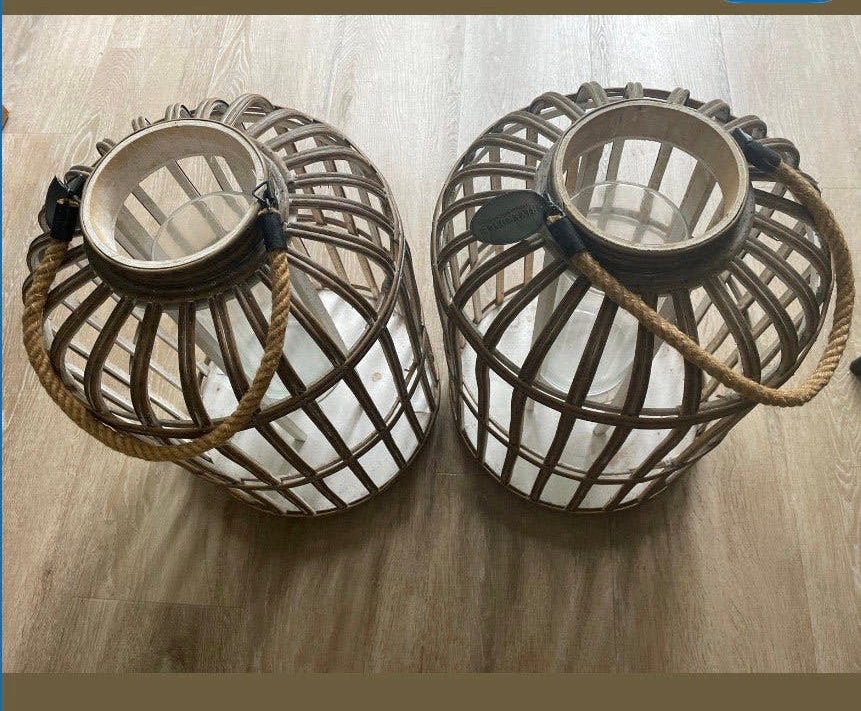 2 Riverdale windlichten. Rotan, Ophalen, Zo goed als nieuw