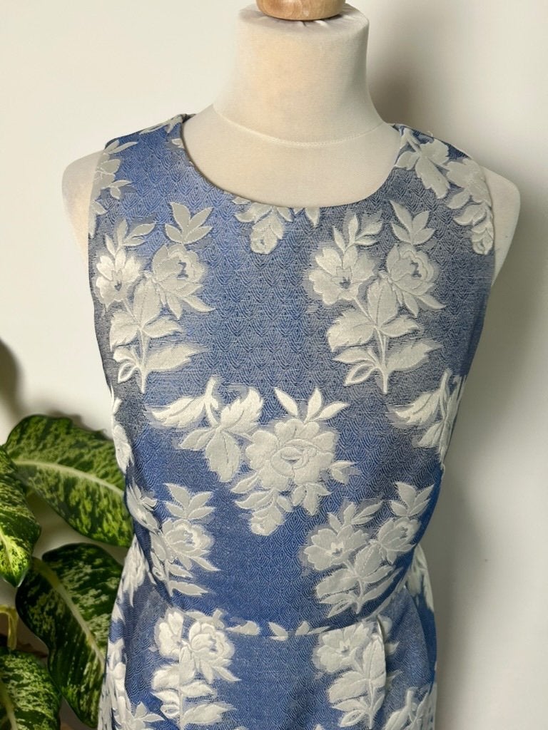 Esprit maat 38 blauwe elegante bloemen jurk 3441, Kleding | Dames, Maat 38/40 (M), Esprit, Blauw, Ophalen of Verzenden