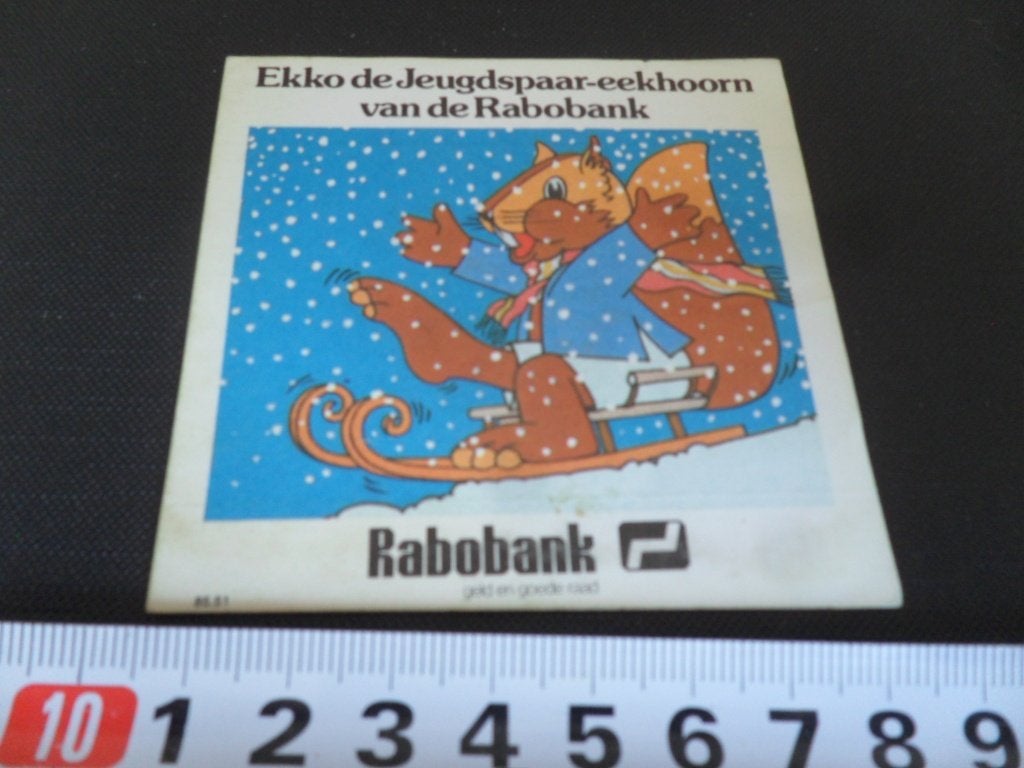 sticker Ekko de Jeugdspaar Eekhoorn van de RABOBANK, Ophalen of Verzenden, Zo goed als nieuw