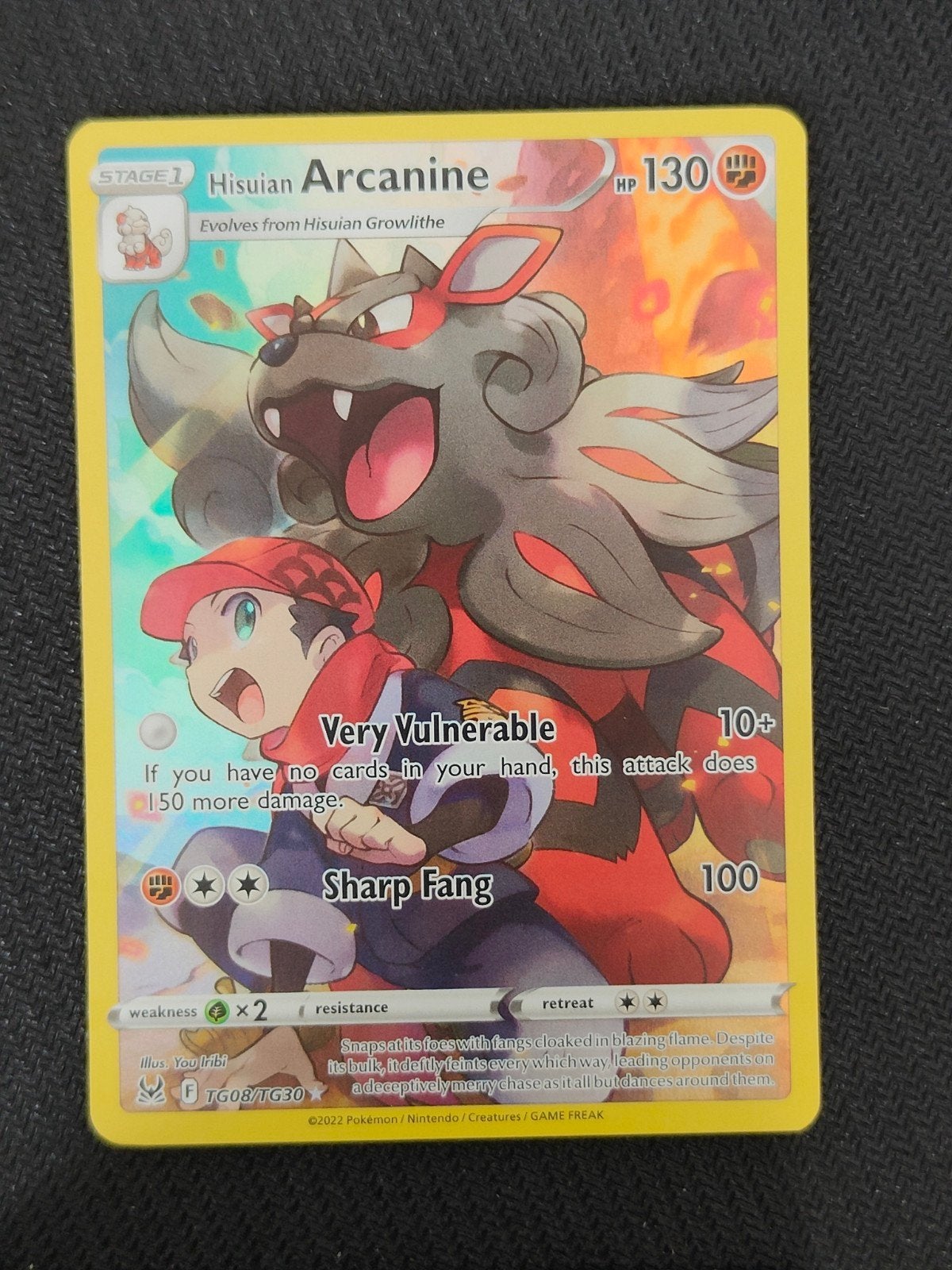 Hisuian Arcanine TG08/TG30 NM Pokémon Kaart, Ophalen of Verzenden, Zo goed als nieuw, Losse kaart