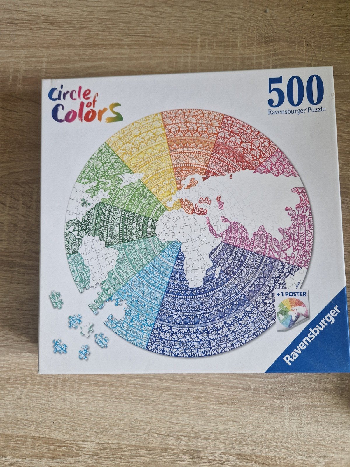 Ravensburger Circle of Colors Wereldkaart Puzzel 500 stukjes, Ophalen of Verzenden, 500 t/m 1500 stukjes, Zo goed als nieuw, Legpuzzel