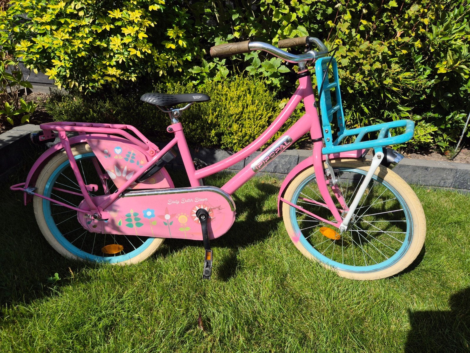 Roze Popal Daily Dutch Bloom meisjesfiets 20 inch, Ophalen, 20 inch of meer, Gebruikt, Velgrem