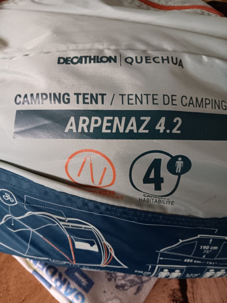 4 persoons tent Arpenaz 4.2 (Decathlon), Ophalen, Zo goed als nieuw, Tot en met 4