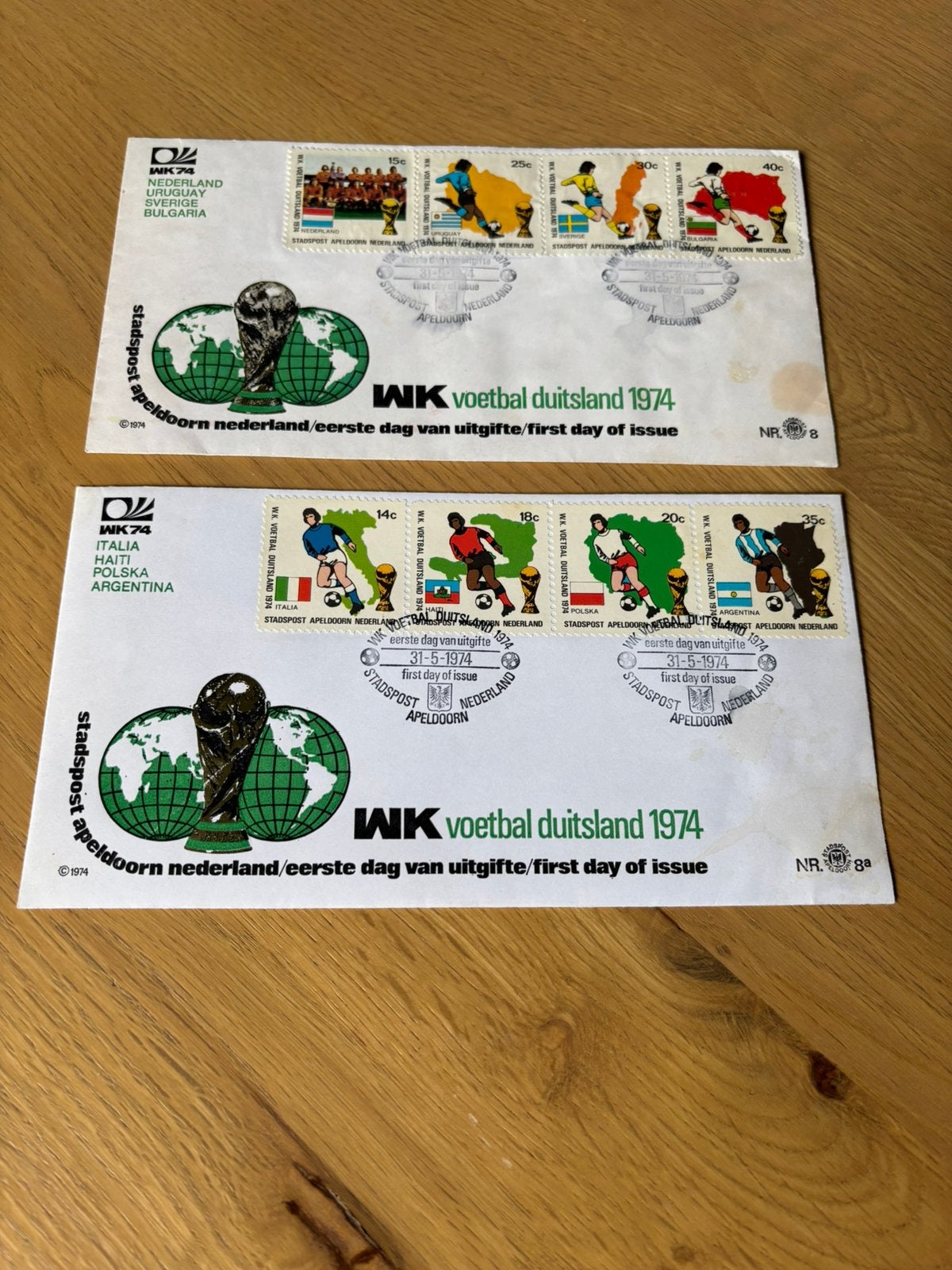 WK 1974 stadspost Apeldoorn fdc, Ophalen of Verzenden, Nederland