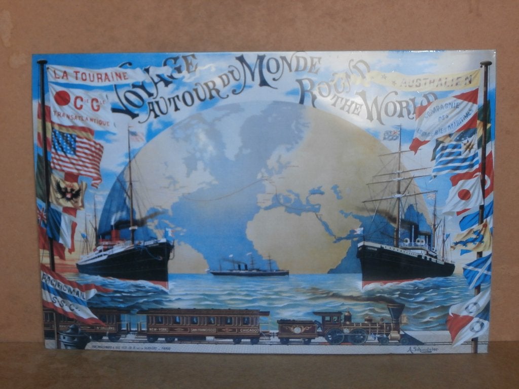 Reclamebord Voyage autour du monde bord mancave bar 60x40cm, Ophalen of Verzenden, Zo goed als nieuw, Reclamebord